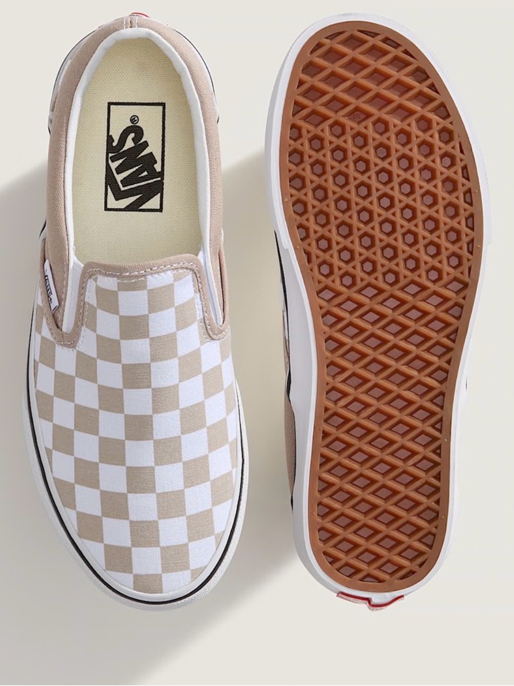 Vans Women’s Classic Slip-On Checkerboard Sneakers - Color:Rose Smoke - Picture 4 of 5